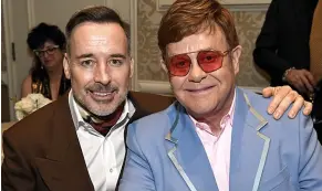  ??  ?? Ready for love...David Furnish and Elton John were married back in 2014