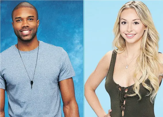  ??  ?? It has been reported a Bachelor in Paradise producer suspected “misconduct” when DeMario Jackson, left, and Corinne Olympios allegedly hooked up in the pool on the set of the reality television show after they had been drinking.