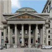  ?? Wikipedia photo ?? The neo-classical BMO Main Branch on rue St. Jacques in Old Montreal, head office of BMO since 1847.