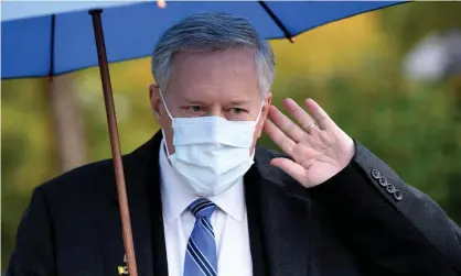  ?? ?? Mark Meadows, Donald Trump’s final White House chief of staff. Photograph: Olivier Douliery/AFP/Getty Images