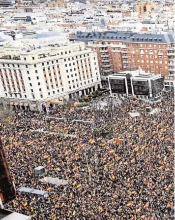  ?? // ABC ?? Manifestac­ión de febrero de 2019 en Colón, bajo el lema «Por una España unida, elecciones ya»