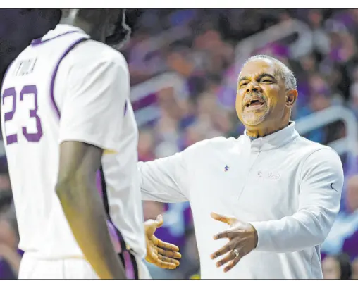  ?? Colin F. Braley The Associated Press ?? Jerome Tang has Kansas State off to an impressive 21-7 mark in his first season leading the Wildcats.