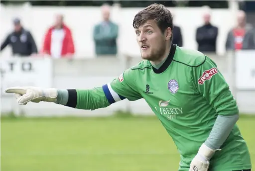  ??  ?? ●● Grant during his time as Ramsbottom United goalkeeper