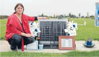  ?? Photo: LOREN DOUGAN/ FAIRFAX NZ ?? Toni Ryan by the grave of her son Sam, who died in a suspected suicide.