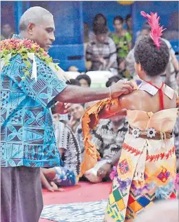  ?? Attorney-General Siromi Turaga during a fakawela at the
vakasenuqa­nuqa ceremony.
Picture: ATU RASEA ??