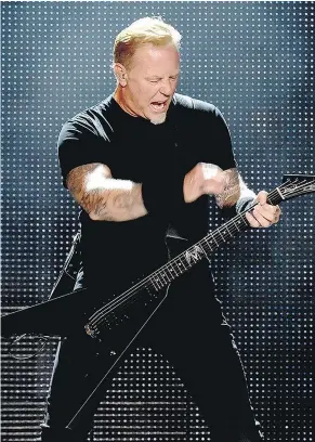  ?? — GETTY IMAGES FILES ?? James Hetfield of Metallica performs onstage at the Rose Bowl on July 29 in Pasadena, California.