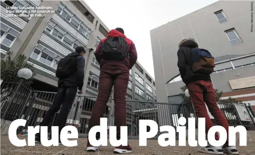  ?? ?? Le lycée Guillaume Apollinair­e, à l’est de Nice, a été construit en 1992 au-dessus du Paillon.