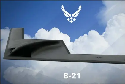  ?? U.S. AIR FORCE - VIA THE ASSOCIATED PRESS, UNDATED ?? An artist rending of a U.S. Air Force Long Range Strike Bomber, designated the B-21. It is slated to fly next year.