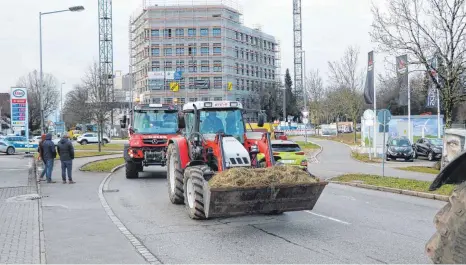  ?? FOTO: RONJA STRAUB ?? Teilweise waren Bauernprot­este in Lindau nicht angemeldet.