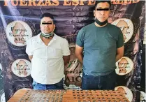  ??  ?? Los detenidos son Sergio Salomón “N”, de 38 años, y Jesús David de 29.