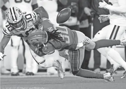  ?? DAN POWERS / USA TODAY ?? Receiver Darrius Shepherd is trying to put a costly fumbled punt against Detroit last year behind him.