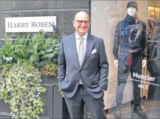  ?? AP PHOTO/ROBERT GILLIES ?? In this Aug. 17 photo, Larry Rosen, CEO of Harry Rosen, poses at one of his high-end men’s wear stores in Toronto. Rosen fears the Canada-wide chain founded by his father will be one of the casualties when the North American Free Trade Agreement is...