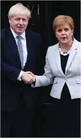 ??  ?? Standing firm: Mr Johnson told Miss Sturgeon there would be no Indyref 2