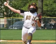  ?? ED MORLOCK/MEDIANEWS GROUP ?? Central Bucks West pitcher Julio Ermigiotto throws during a game against North Penn Thursday.