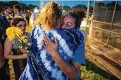  ?? Billy Calzada / Staff photograph­er ?? Mariesol Gomez, James Chairez’s great-aunt, is comforted Friday during a vigil.