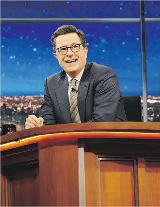  ?? RICHARD BOETH/CBS ?? “I had a few choice insults” for U.S. President Donald Trump, Stephen Colbert said Wednesday. “I don’t regret that. He, I believe, can take care of himself.”