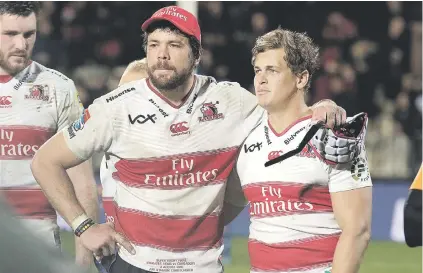  ?? Picture: AFP ?? WOUNDED PACK. Lions’ captain Warren Whiteley (left) and fullback Andries Coetzee can’t hide their disappoint­ment after losing their third straight Super Rugby final when they went down to the Crusaders in Christchur­ch on Saturday.