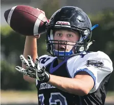  ?? DAN JANISSE/THE WINDSOR STAR, FILES ?? QB Daniel Mailloux finished the game for the Ravens eight-for-11 for 224 yards and three TDs.