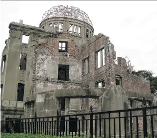  ?? PHOTOS: BARBARA SELWITZ ?? The superstruc­ture of the Atomic Bomb Dome somehow survived the explosion.