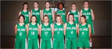  ??  ?? The Ireland Under 16 Womens’ Basketball Team who will be playing in south Kerry this weekend.