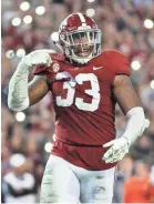  ?? MARVIN GENTRY/USA TODAY SPORTS ?? If Alabama linebacker Anfernee Jennings had his way, college players would get paid.