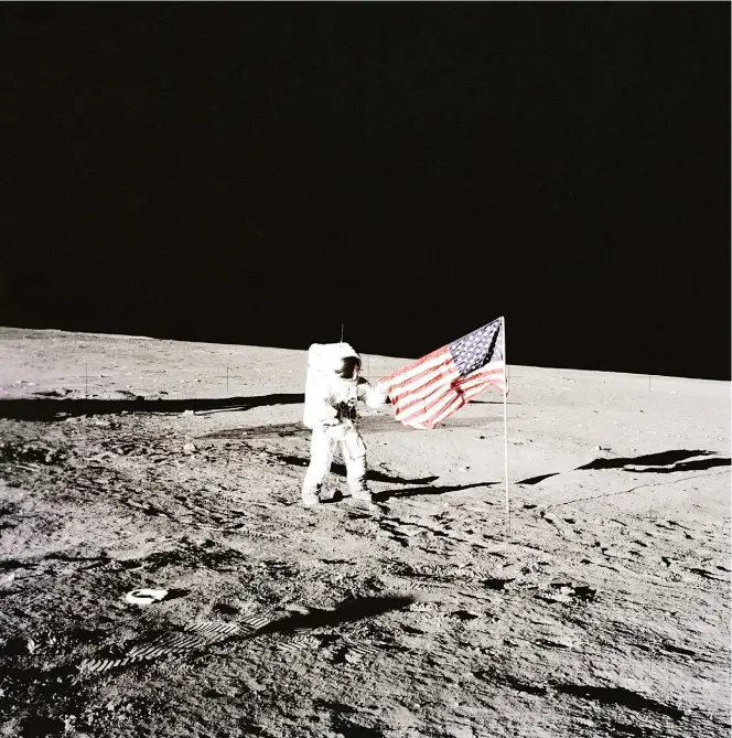  ??  ?? Photograph from NASA archives
Apollo 12 Commander Charles ‘Pete’ Conrad Junior on the surface of the moon in November 1969.