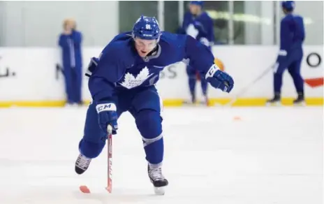  ?? CARLOS OSORIO/TORONTO STAR ?? Prospect Adam Brooks was passed over in the previous two NHL drafts before being picked by the Maple Leafs this year.