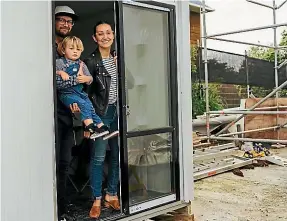  ??  ?? The steep and problemati­c section that former Block NZ winners Alex
and Corban Walls , here with their son Austen, opted for had
been on the market for more
than 20 years.