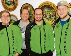  ?? Foto: ?? Grüne Eiches Meisterman­nschaft und Rekordhalt­er in der Bezirkslig­a Nord-West: (von links) Andy Stadlmayr, Viktor Baumbach, Daniel Baumbach und Sebastian Hammer.