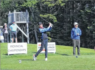  ?? SUBMITTED PHOTO/GOLF NL ?? Ethan Efford out of the Bally Haly club in St. John’s shot an opening-round 80 Monday at the provincial junior golf championsh­ips at the Terra Nova Resort & Golf Community in Port Blandford. That leaves Efford in a tie for third place in the junior...