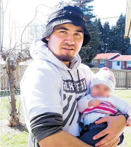  ??  ?? Brendon Hamilton, 21, was stabbed in the neck in the Mt Eden apartment and died the same day his and Simeon’s daughter Shyanne turned 1 year old.