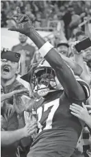  ?? ASSOCIATED PRESS ?? Green Bay Packers wide receiver Romeo Doubs celebrates his touchdown reception against New Orleans last week.