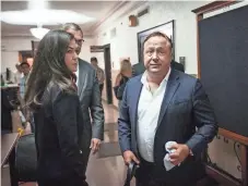  ?? TAMIR KALIFA, AP ?? Alex Jones arrives at the Travis County Courthouse in Austin, where his ex-wife is seeking full custody of their three kids.