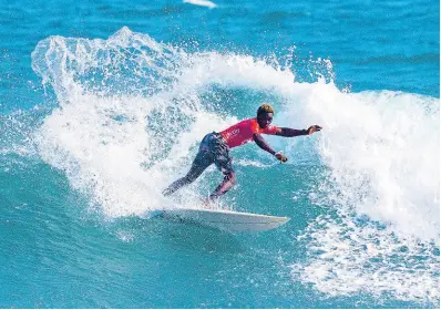  ?? CONTRIBUTE­D ?? Jamaica’s Javaun Brown will be the first participan­t as he goes in Heat three at the ISA World Surfing Games in Arecibo, Puerto Rico.