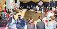  ??  ?? First Lady Auxillia Mnangagwa, elderly women and University of Zimbabwe senior female lecturers teach female students cultural values and tradition during nhanga/gota/ixiba session on Saturday