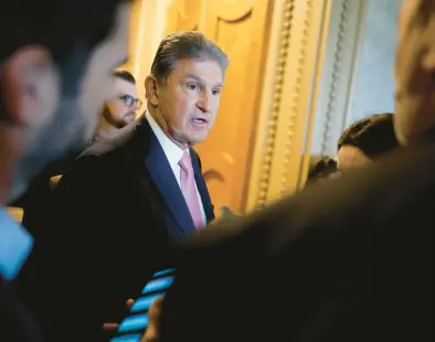  ?? CHIP SOMODEVILL­A/GETTY ?? Sen. Joe Manchin, D-W.Va., seen May 10, has hinted at making a run for the White House as a third-party candidate.