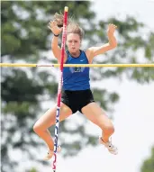 ?? MANTUCCA/DAILY SOUTHTOWN MIKE ?? Lincoln-Way East’s Ali Van Dyke clears the bar in the pole vault during the Class 3A Minooka Sectional on Wednesday.