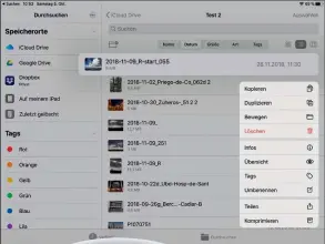  ??  ?? Bequemer Zugriff: iOS 13 erlaubt jetzt das gleiche Dateimanag­ement
wie bei der Konkurrenz.