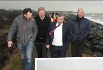  ??  ?? ABOVE: Minister Kevin ‘Boxer’ Moran with Deputies John Brady, Pat Casey and Stephen Donnelly at Arklow’s North Beach. RIGHT: The beach in 1990.