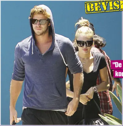  ??  ?? Det finns hopp om kärleken även i Hollywood! Nu har Miley Cyrus enligt uppgift hittat tillbaka till kärleken Liam Hemsworth, som hon gjorde slut med 2013.