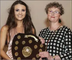  ??  ?? Prefect of the Year Nicole Byrne with teacher Adrienne Hume.
