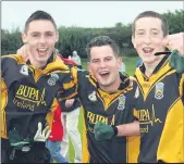  ?? The Avondhu Archives) (Pic: ?? Fermoy minor fotballers (l-r), David Conran, John McDonagh and Rory O’Hagan delighted with their North Cork win in Glanworth in 2005.
