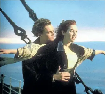  ?? SUPPLIED PHOTO ?? Leonardo DiCaprio and Kate Winslet are seen in Titanic. Winslet and DiCaprio remain friends to this day, and she says they quote lines from Titanic to each other.