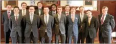  ??  ?? Devon Prep’s Mock Trial Team recently won the Chester County Mock Trial Championsh­ip. They are, from left: Daniel O’Connor, Matthew Mallon, Riley McCarthy, Brian Long, Noah Wolter, Kyle Kilroy, Akul Naik, William Stevenson, Matthew Drauschak, Charles...