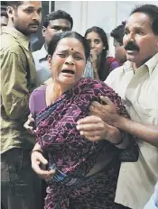  ?? — AFP photo ?? GRIEVOUS LOST: A relative reacts at the Omini hospital Kothapet following bomb blasts in Hyderabad.