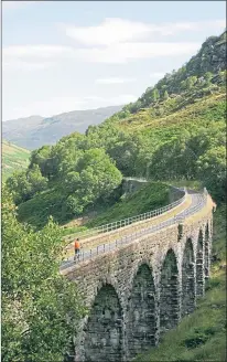  ??  ?? Crossing Glen Ogle viaduct on Cycling National Route 7, Glen Ogle