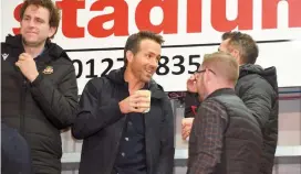  ?? ?? Hollywood actors Ryan Reynolds and Rob McElhenney were in attendance at Maidenhead United’s York Road. Ref:133970-7