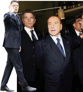  ?? Ansa ?? Sempre in sintonia Il segretario del Pd, Matteo Renzi e il presidente di Forza Italia, Silvio Berlusconi