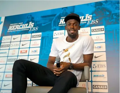  ?? AFP ?? Usain Bolt during a press conference in Monaco, ahead of his race at the IAAF Diamond League meeting in London. —