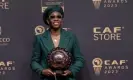  ?? Photograph: Jalal Morchidi/EPA ?? Asisat Oshoala won a record sixth CAF women’s player of the year award in December.